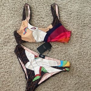 Fendi multicolor bikini set